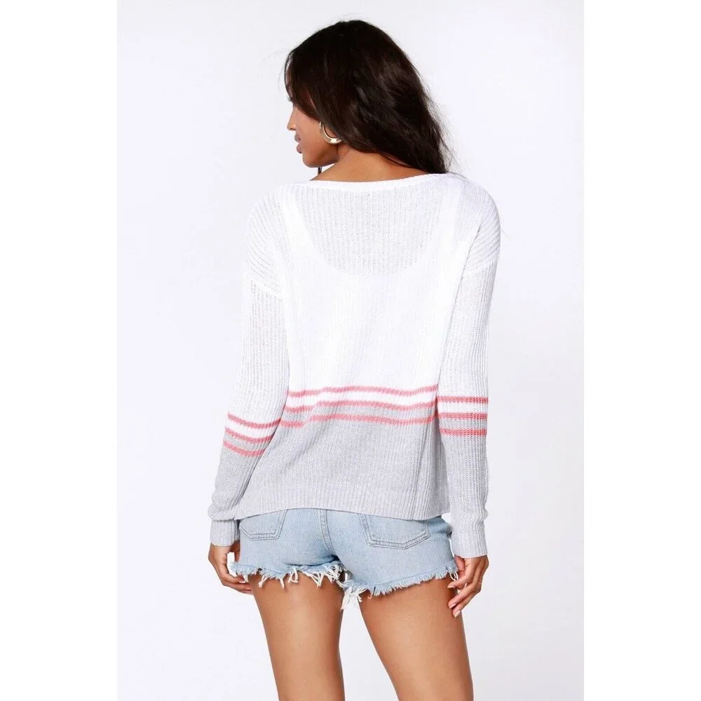Bobi BLACK Fine Viscose Sweater White Combo Stripes - Picture 4 of 9